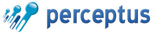 Logo firmy Perceptus z graficznym motywem.