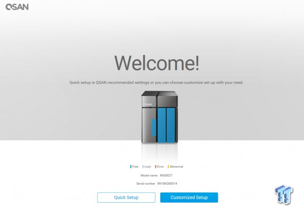 Qsan QSM 3.1 - welcome screen