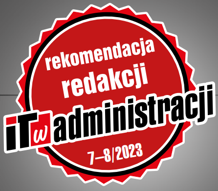 Czerwona pieczęć "Rekomendacja redakcji IT Administracji